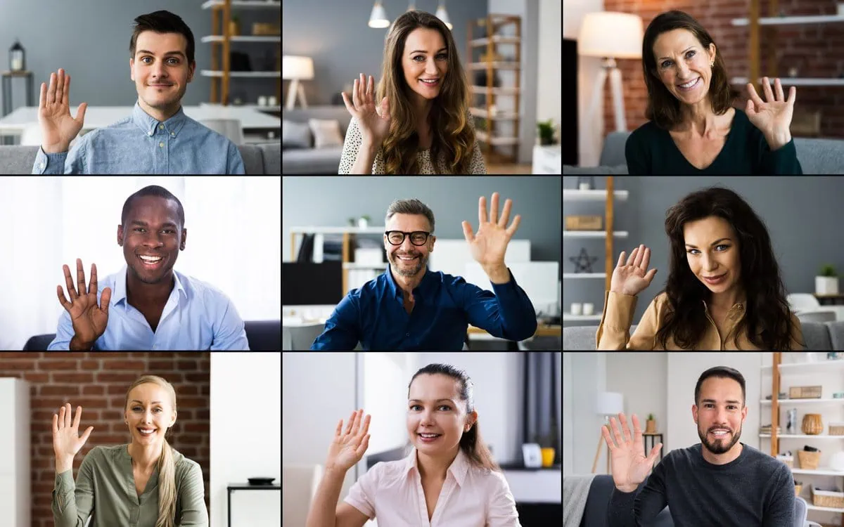 A person joining a video conference from home