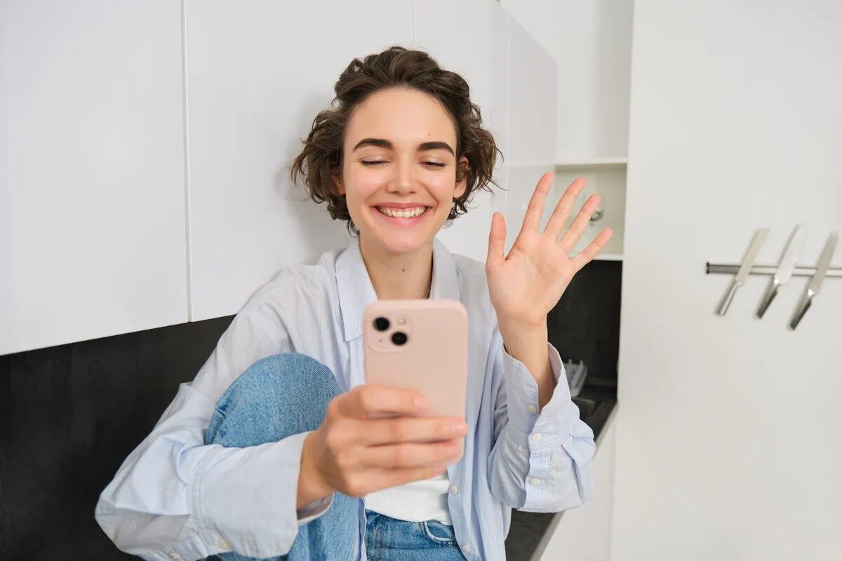 A client joining a first online therapy session